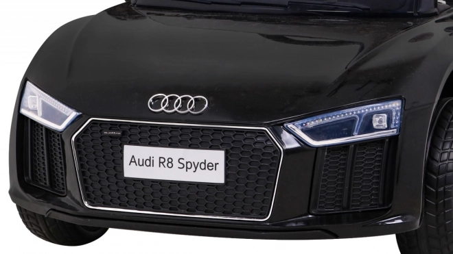 Audi R8 otroški električni avto črne barve z daljinskim upravljanjem, EVA kolesi, počasnim zagonom in MP3 LED