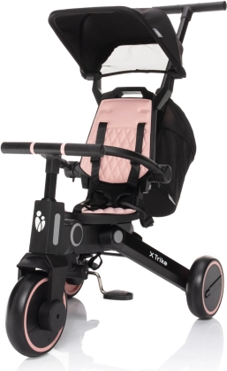 Otroški tricikel 7 v 1 X Trike – Kremenasto rožnata