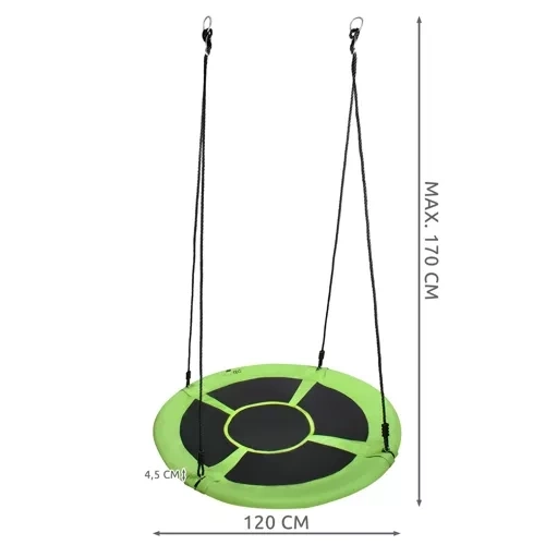 Gugalnica štorkljino gnezdo 100cm zeleno-črna 23514