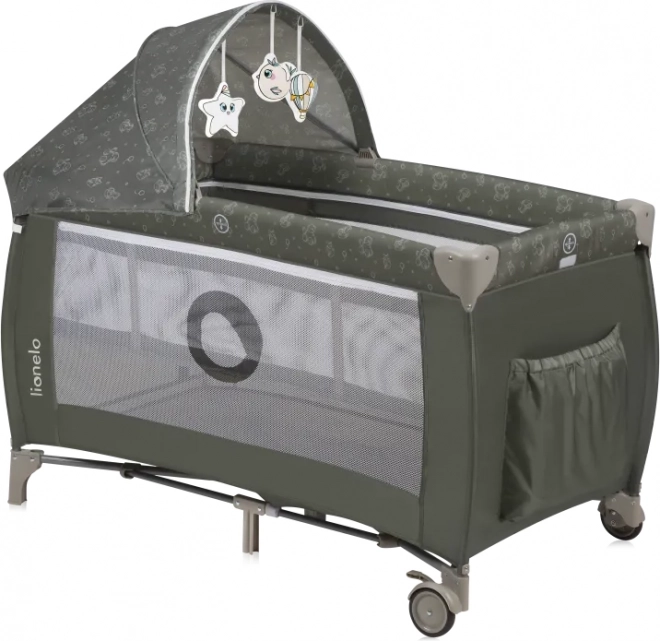 Potovalna posteljica Lionelo Sven Plus Beige Olive
