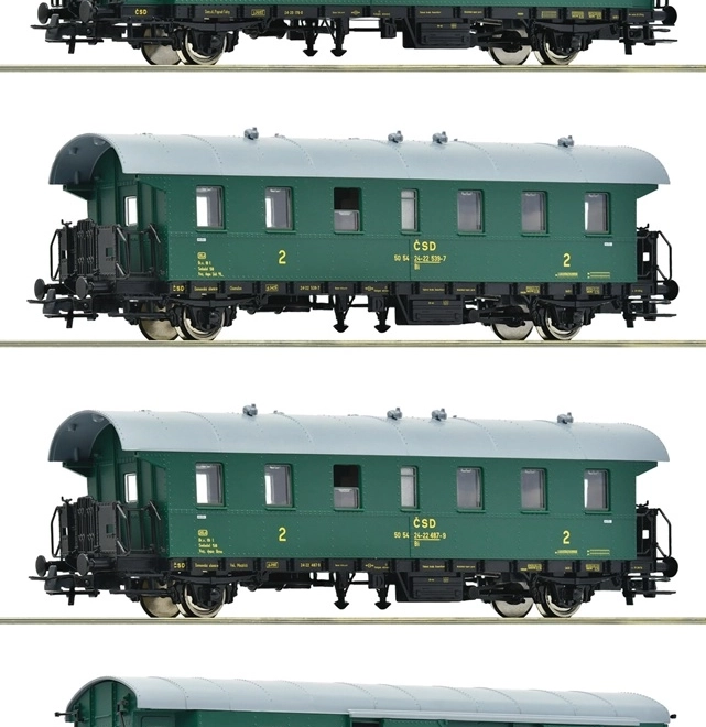 Set potniških vagonov ČSD za modelne železnice