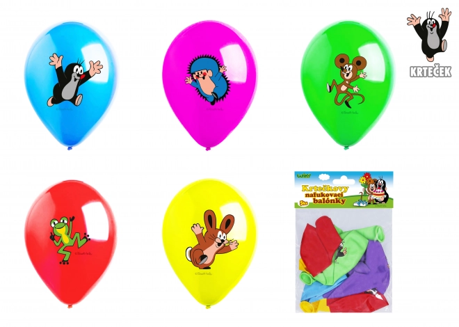 Napihljiv balon Krtek in prijatelji 30 cm - komplet 5 kosov