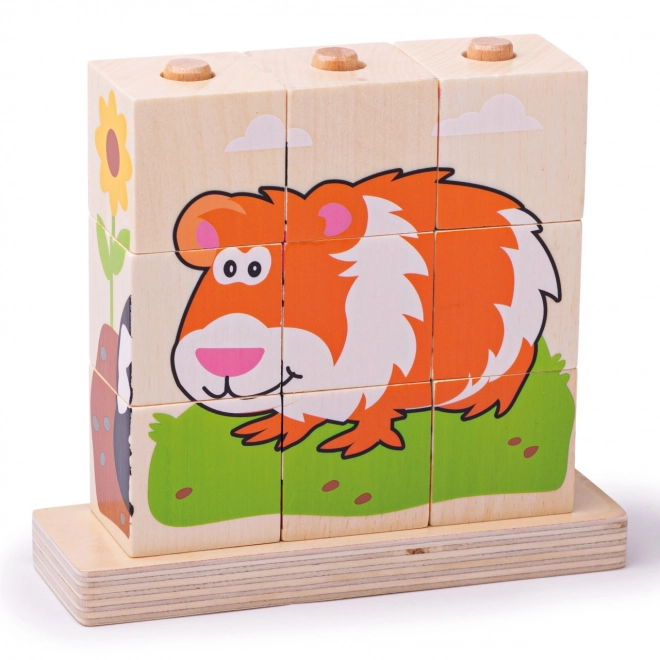 Bigjigs Dojenček Ujemi kocke živali