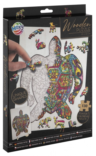 MOXY Obrysov puzzle želva 130 delov