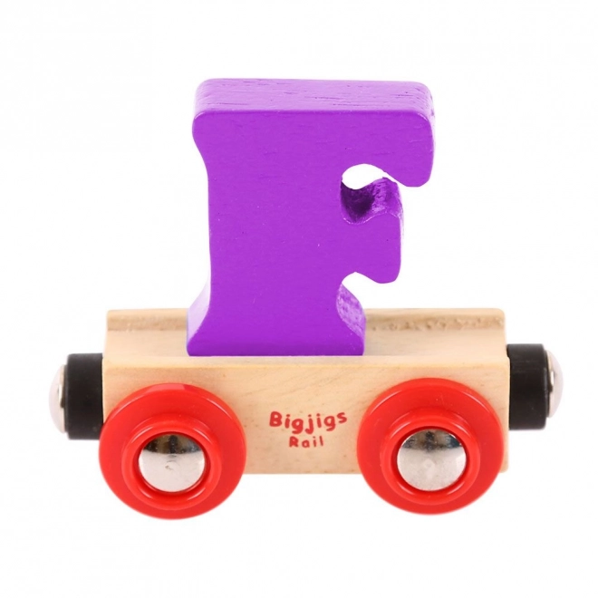 Bigjigs Rail leseni vagón s črko F