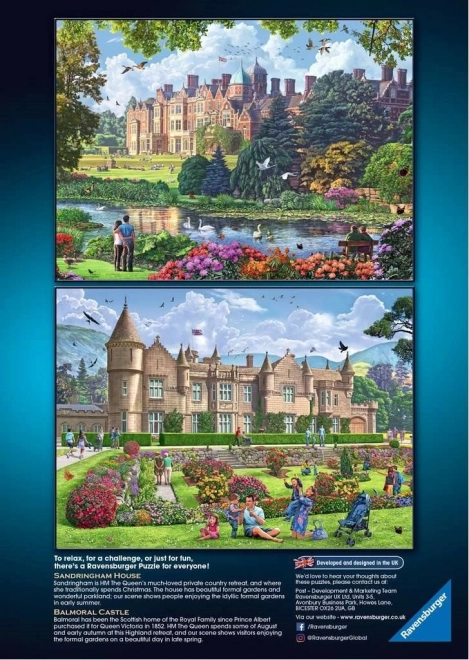 Ravensburger puzzle Kraljevske rezidence Velike Britanije 4x500 kosov
