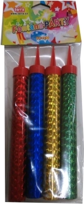 Barvne zabavne fontane 12 cm – 40 s, set 4 kos