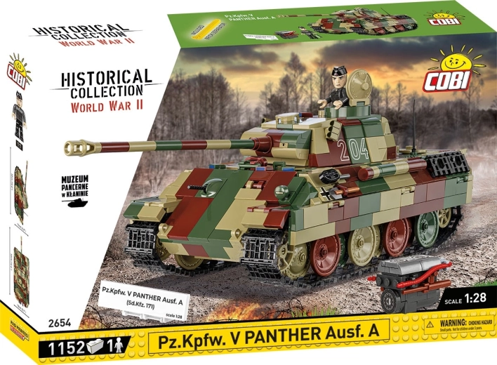 Gradbeni komplet tank Panther Ausf. A 1:28 od COBI – 1152 kosov