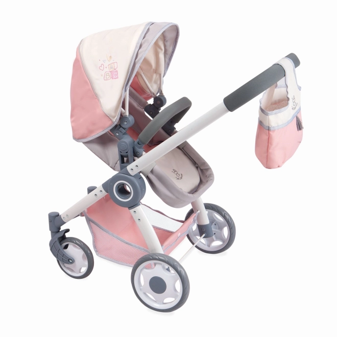 DeCuevas 80586 Zložljiv voziček za punčke 3 v 1 s torbo FUNNY 2023 - 70 cm