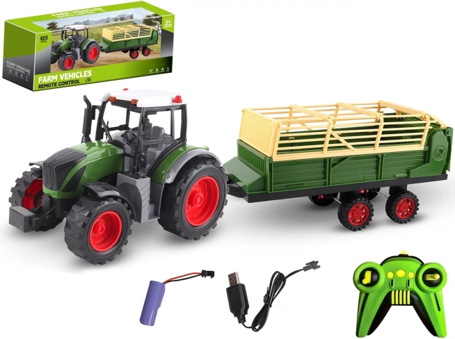 Daljinsko voden traktor s prikolico USB polnjenje