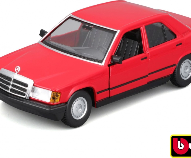Kovinski model avtomobila Bburago 1:24 Plus 1987 Mercedes-Benz 190E rdeč