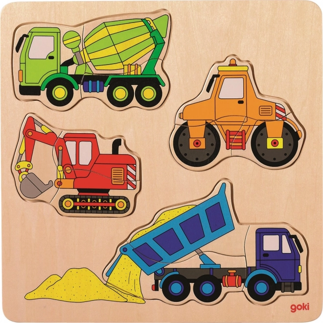 Lesene vstavljanke Puzzle Gradbeni Stroji