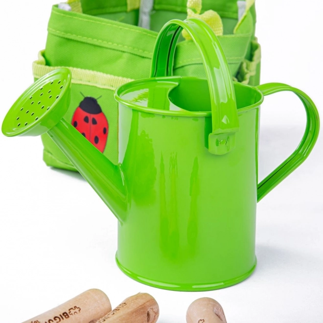 Bigjigs Toys Vrtni set orodja v platneni torbi zeleni