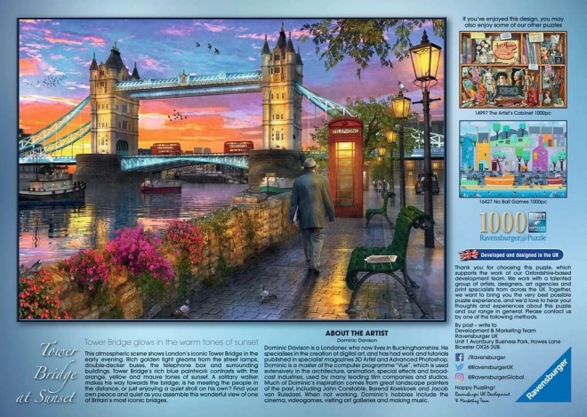 Puzzle 1000 kosov Sončni zahod nad Tower Bridge