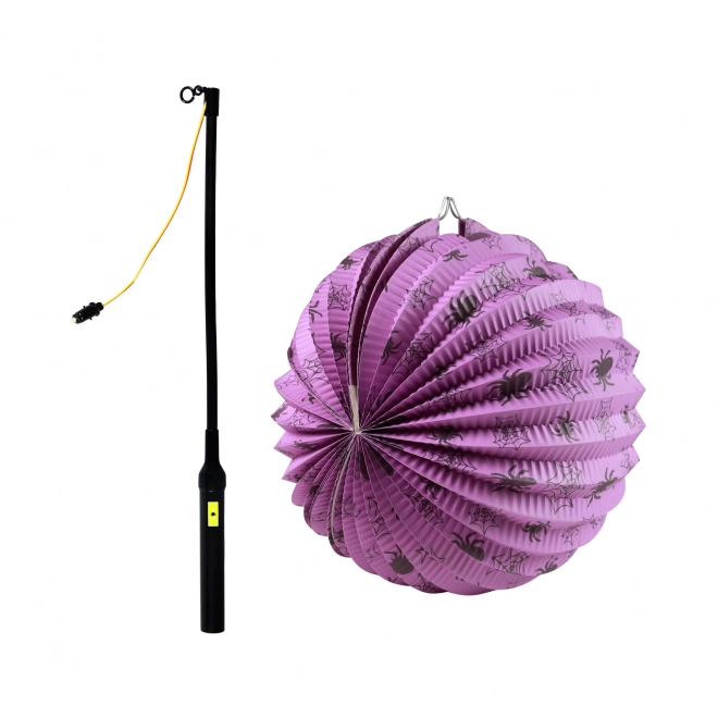 Lampijon Halloween pajki 25 cm s svetlečo palico 40 cm
