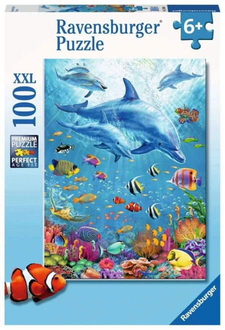 Ravensburger sestavljanka Med delfini XXL 100 kosov