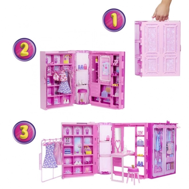 Barbie Sanjske gardrobe v pastelnih barvah s punčko