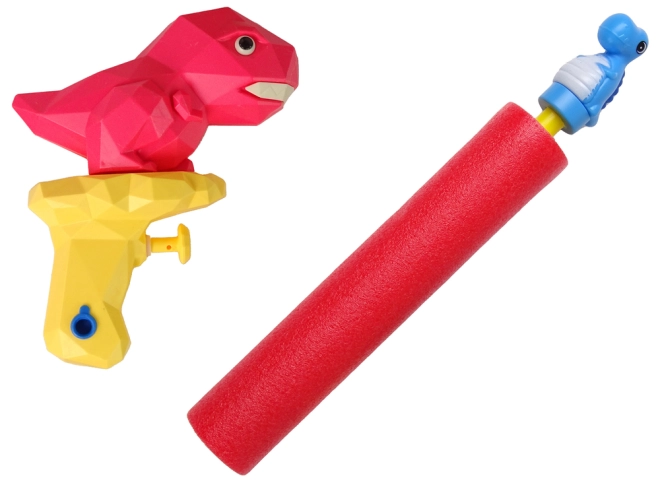 Vodna pištola z dinozavrom in penasta črpalka