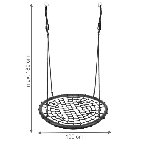 Gugalnica štorkljino gnezdo 100cm - pletenje črna