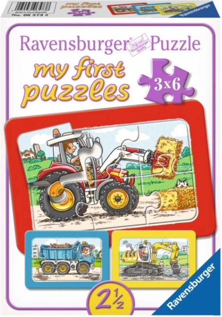 Moje prve sestavljanke Gradbeni stroji 3×6 koščkov RAVENSBURGER