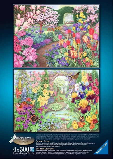 RAVENSBURGER Puzzle Čudoviti vrtovi 4x500 kosov