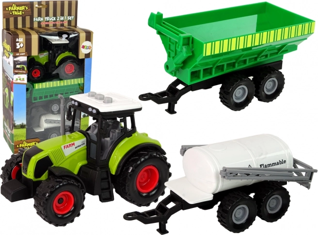 Komplet traktor s prikolico in cisterno LED zvoki
