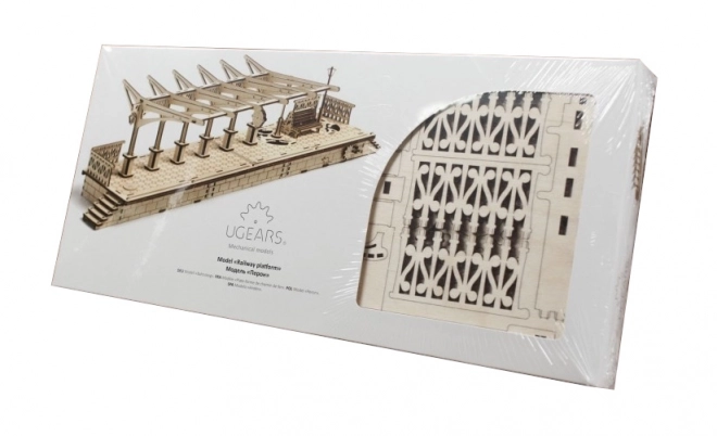 Ugears 3D sestavljanka - Železniška postaja 196 delov