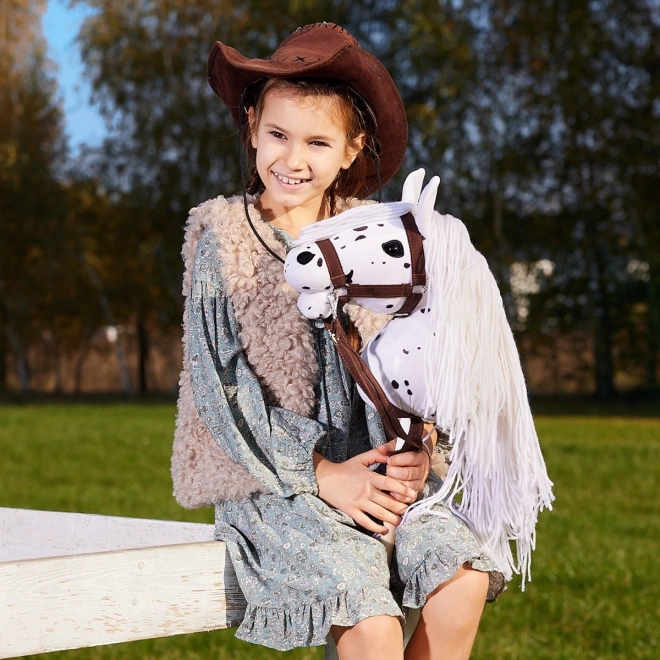 Konjiček na palici Hobby Horse iz kolekcije HOPPIHORSE Sport Edition v barvi belega leoparda