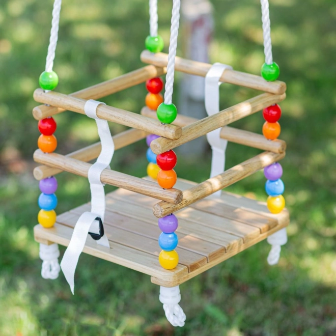 Bigjigs Toys Lesena obesanka z biseri