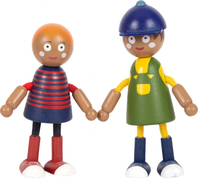 Mini noga Lesene figurice družina z invalidskim vozičkom