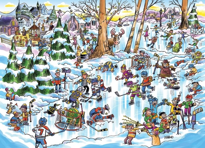 Puzzle DoodleTown: Hokejsko mesto - 1000 koščkov