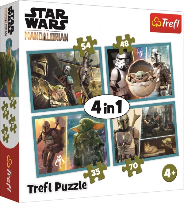 Sestavljanka 4v1 MANDALORIAN in njegov svet (35–70 koščkov) TREFL