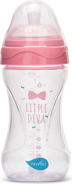 Steklenička 250 ml, prosojno rožnata