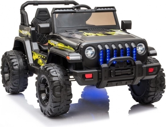 Električni otroški terenec jeep, črn