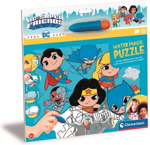 Clementoni sestavljanka z vodnim barvanjem: DC Super Friends, 15 kosov