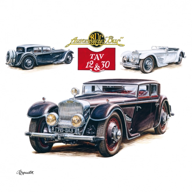 NOTIQUE Koledar s zapiski Classic Cars – Václav Zapadlík, 2025, 30 x 30 cm
