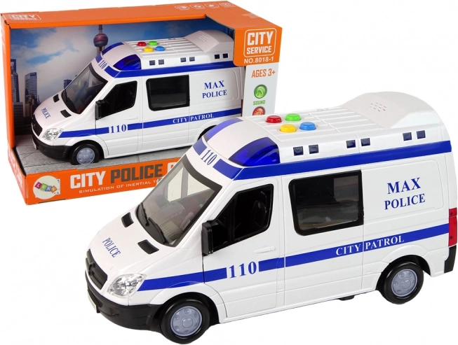 Policijska kombi vozila s trenjskim pogonom, lučmi in zvoki