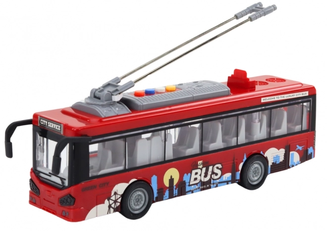 Trolejbus 1:16 Luči Zvoki Pogon Rdeča