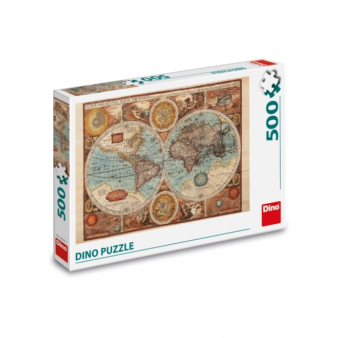 Dino Puzzle starodaven zemljevid sveta - 500 kosov