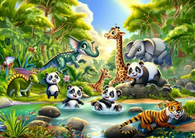 Sestavljanka Panda pri kopanju 50 koščkov