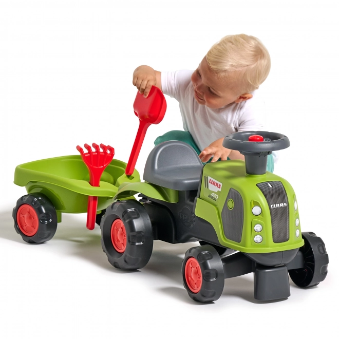 Falk otroški traktor Claas 470 Arion zelen z prikolico in kompletom za pesek