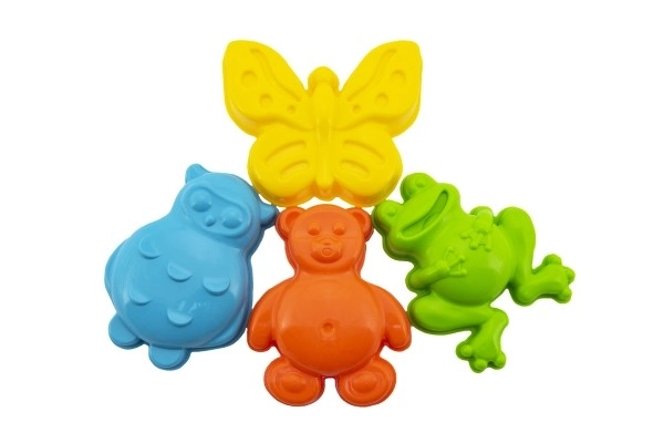 Oblike za bábovičky na pesek plastika živali 4 kosi v mreži 12x10x8cm 12m+