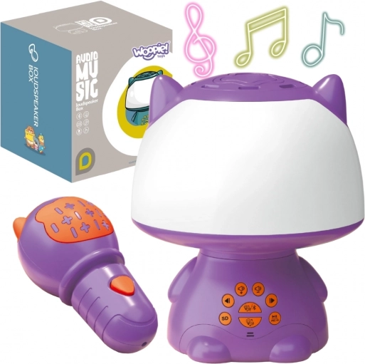 Woopie multifunkcijska RGB svetilka z Bluetooth zvočnikom in karaoke, vijolična