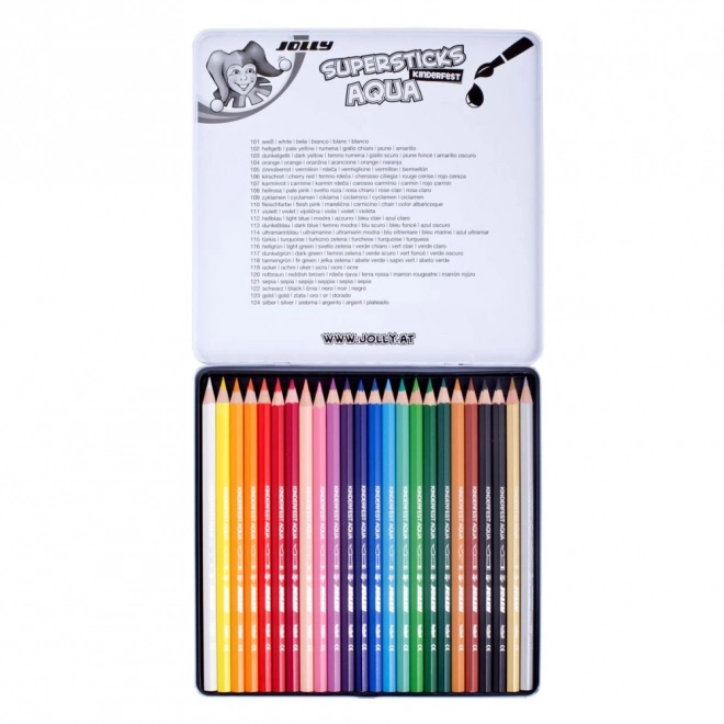 Barvice Supersticks Aqua 24 barv v kovinski škatli