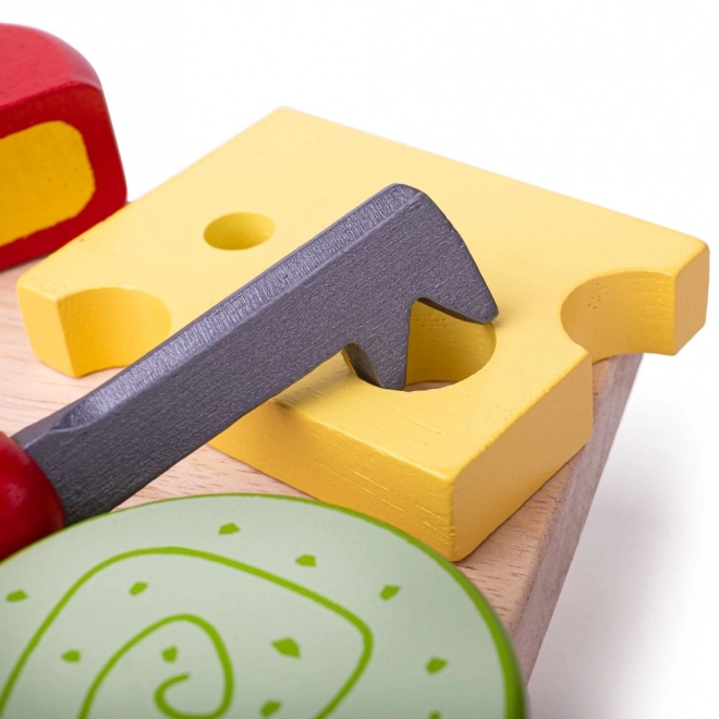 Bigjigs Toys leseni sirni set na deski
