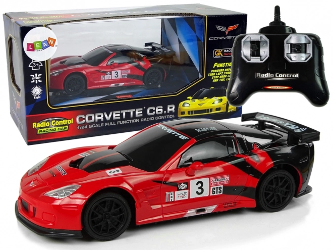 Športni avto R/C 1:24 Corvette C6.R rdeče z osvetlitvijo