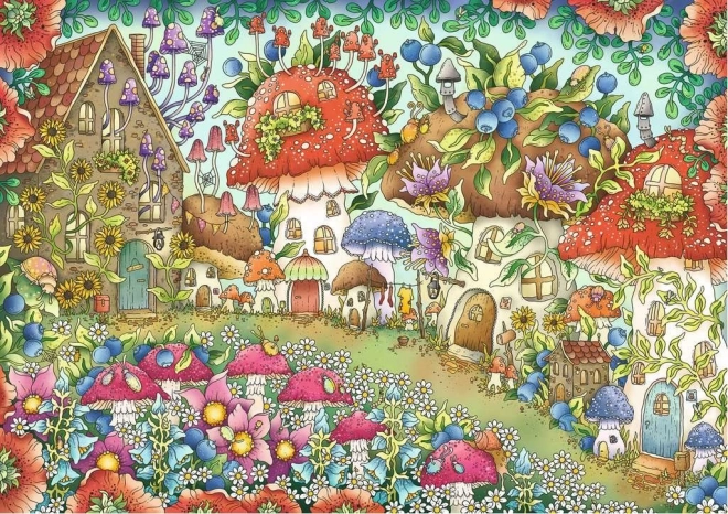 Sestavljanka RAVENSBURGER prikupne gobje hišice na cvetočem travniku 1000 koščkov