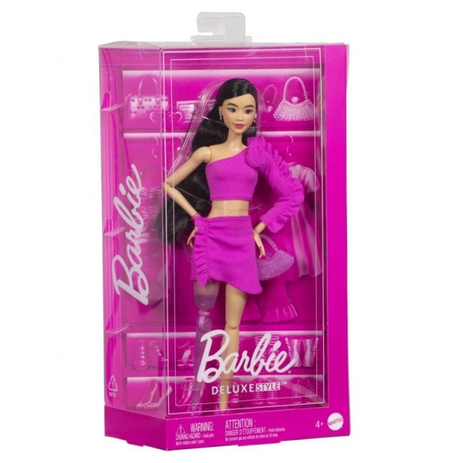 Lutka Barbie modelka v obleki z vrtnicami