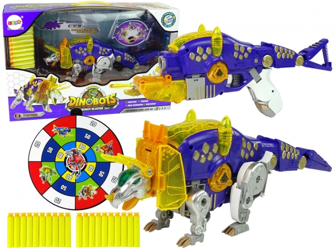 Dinobots robotska streljajoca Igrača Vijolični Triceratops s Tarčo