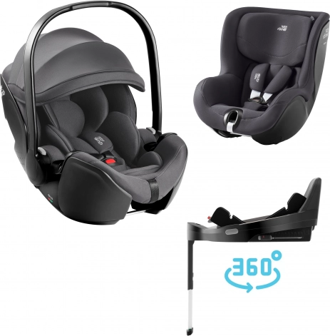 Otroški avtomobilski set Britax Römer Baby-Safe Pro in Dualfix, siv